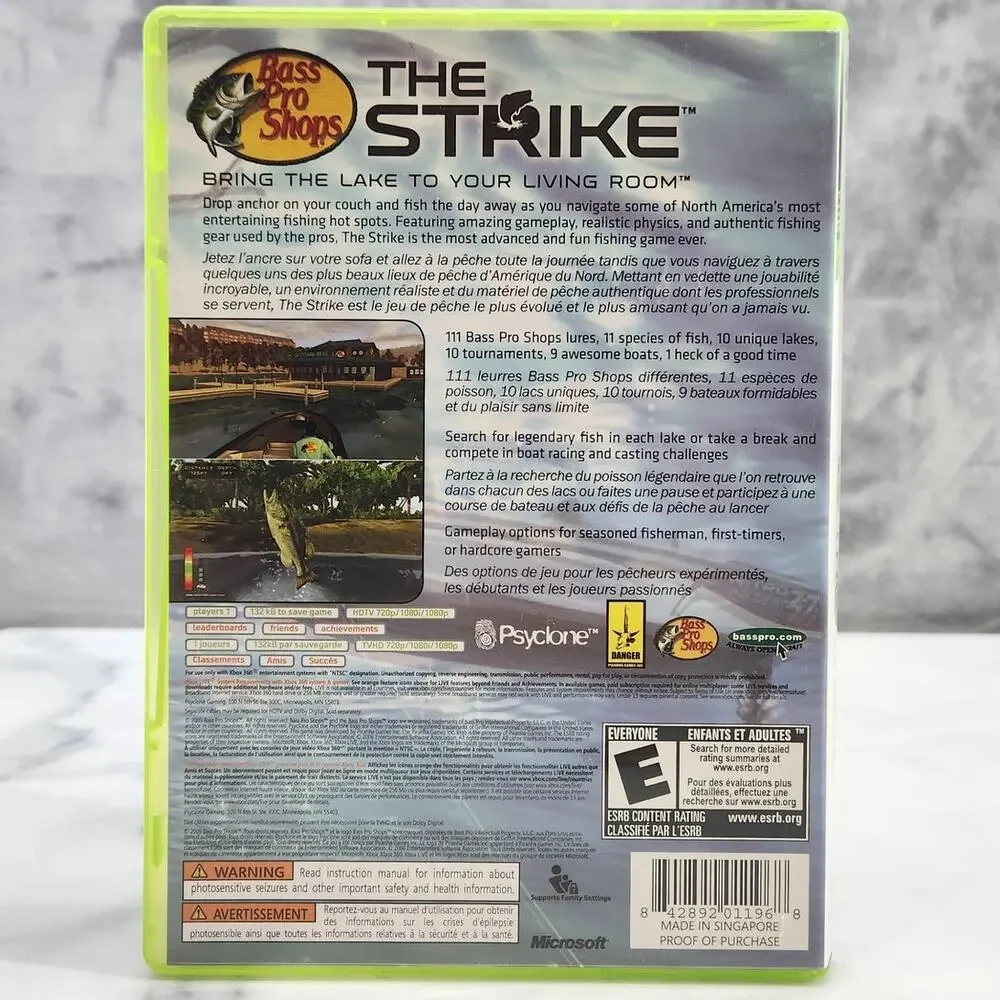Bass Pro Shops: The Strike (Microsoft XBox 360, 2009) video game Psyclone '09